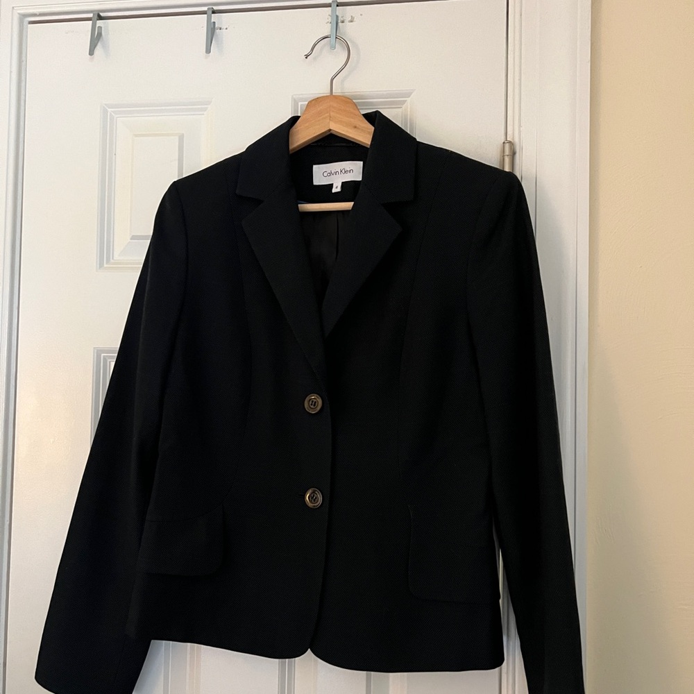 Calvin Klein Women's Two-Button Navy Blazer